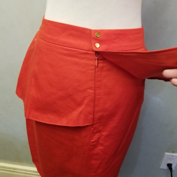 LOFT factory red overlay skirt (Q21) - Picture 5 of 6